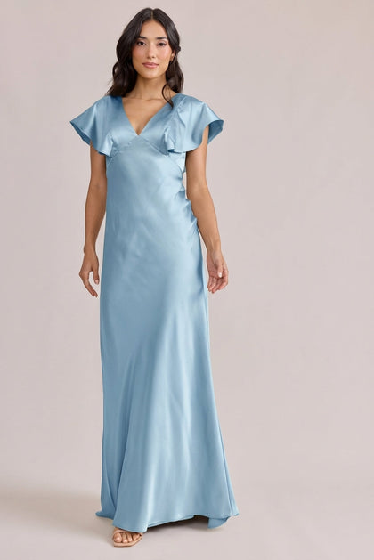 Eden Satin Dress | Made To Order | Light Blue