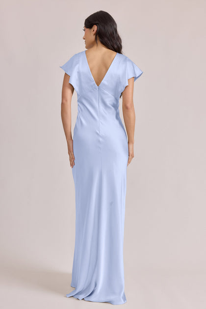 Eden Satin Dress | Made To Order | Periwinkle