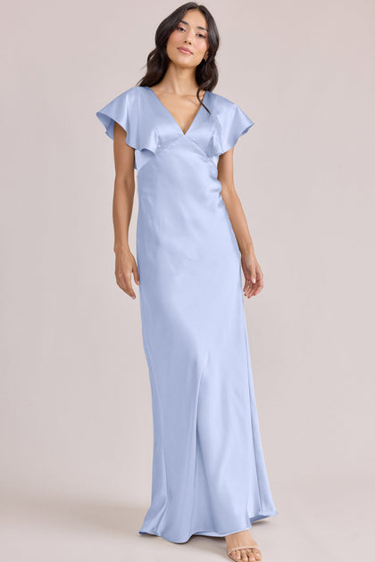Eden Satin Dress | Made To Order | Periwinkle