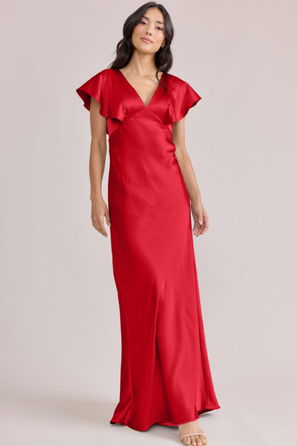 Eden Satin Dress | Made To Order | Poppy Red