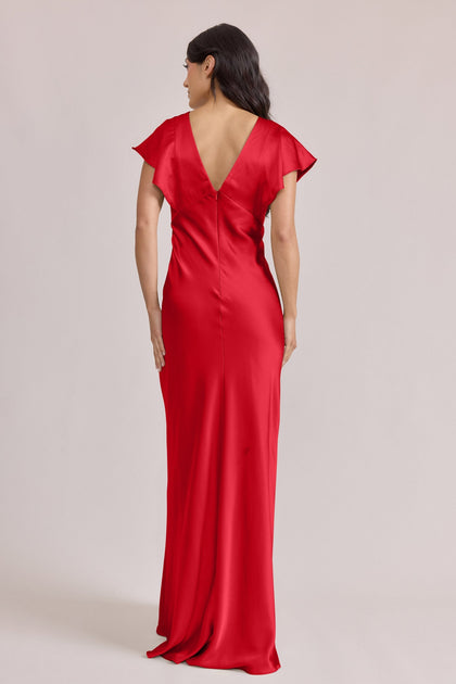 Eden Satin Dress | Made To Order | Poppy Red