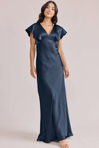 Eden Satin Dress | Made To Order | Romantic Blue