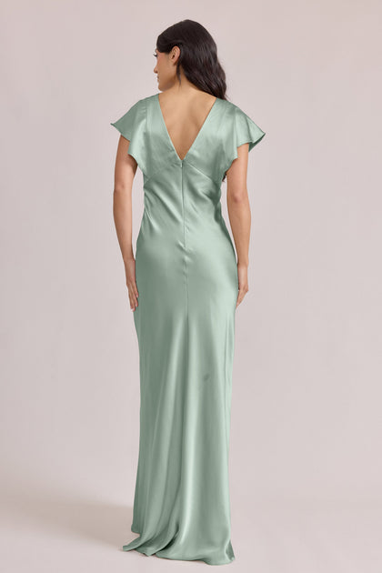 Eden Satin Dress | Made To Order | Sage