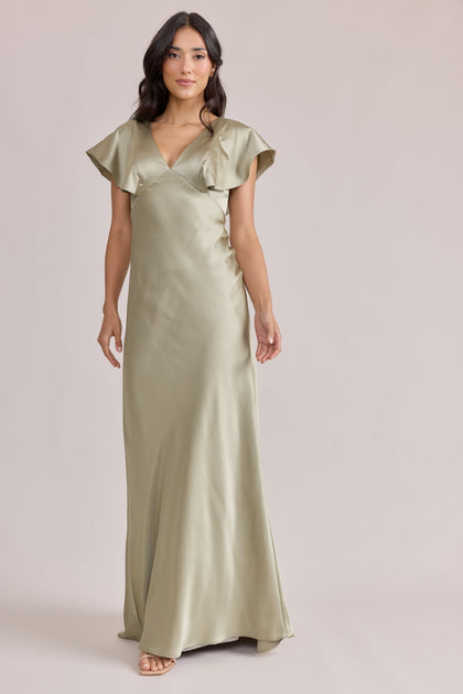 Eden Satin Dress | Made To Order | Silver Sage
