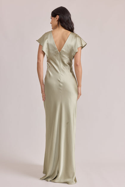 Eden Satin Dress | Made To Order | Sage
