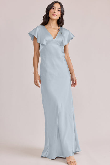 Eden Satin Dress | Made To Order | Sky Blue