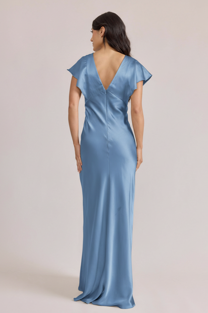 Eden Satin Dress | Made To Order | True Blue
