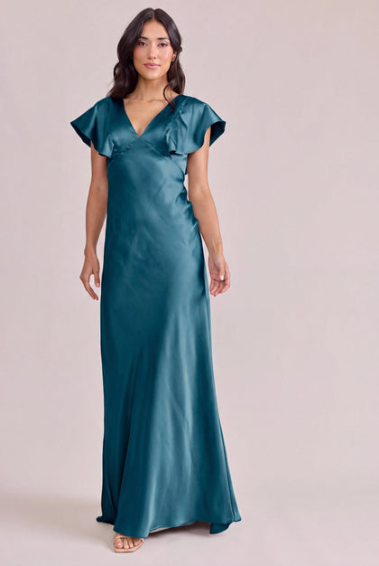 Eden Satin Dress | Made To Order | Turquoise