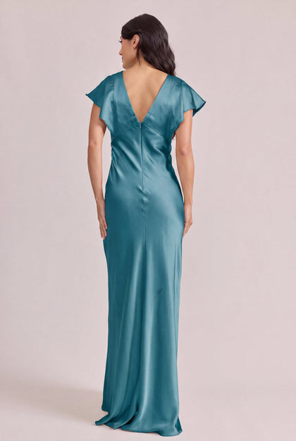 Eden Satin Dress | Made To Order | Turquoise