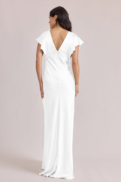 Eden Satin Dress | Made To Order | White Pearl