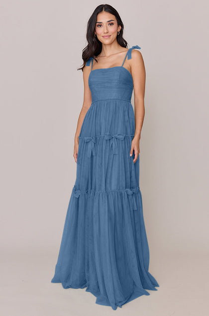 Eloise Tulle Dress | Made To Order | Dusty Blue
