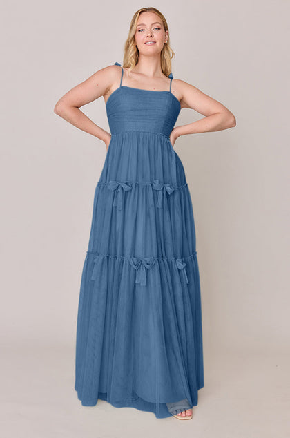 Eloise Tulle Dress | Made To Order | Dusty Blue