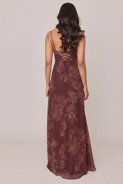 Ember Chiffon Floral Print Dress | Made To Order | Mahogany Blooms