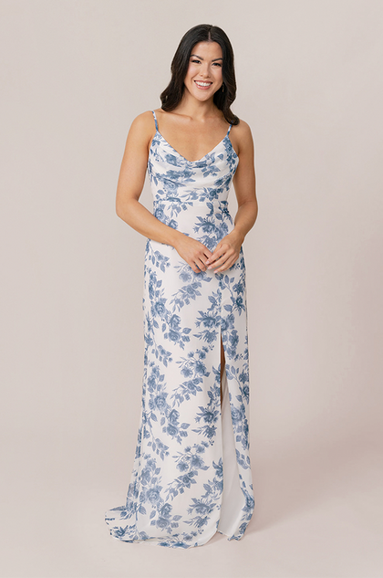Model: Audra; Size: 4; Color: Dusty Blue Bouquet