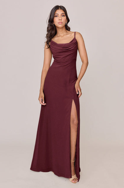 Ember Chiffon Dress | Made To Order | Cabernet