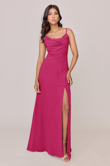 Ember Chiffon Dress | Made To Order | Hot Pink