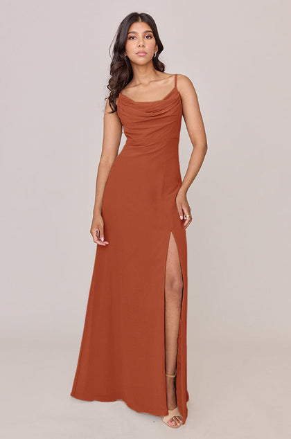 Ember Chiffon Dress | Made To Order | Rust Orange