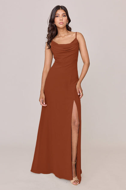 Ember Chiffon Dress | Made To Order | Rust