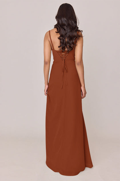 Ember Chiffon Dress | Made To Order | Rust