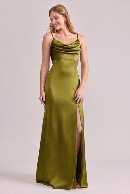 Ember Satin Dress | Made To Order | Chartreuse