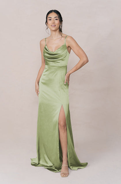 Ember Satin Dress | Made To Order | Matcha