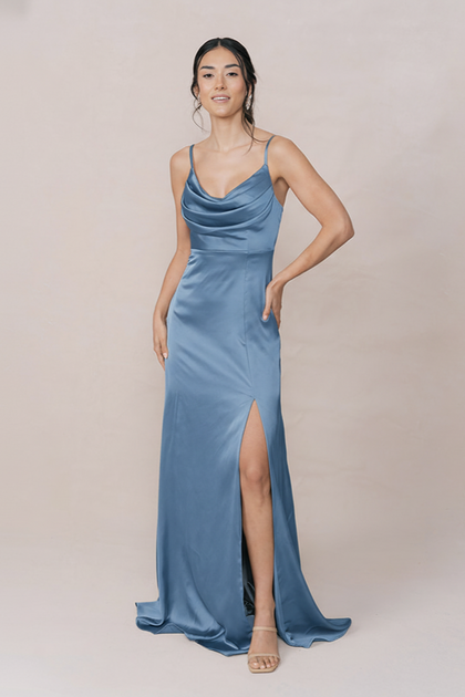Ember Satin Dress | Made To Order | True Blue
