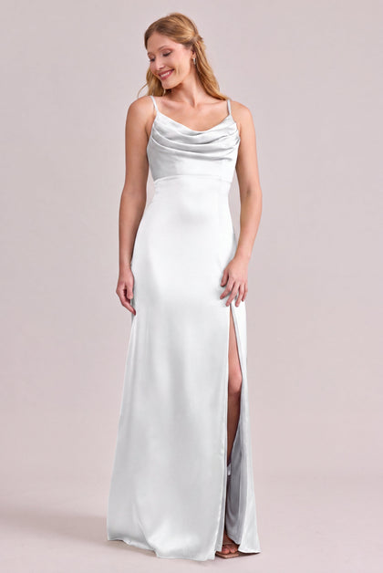 Ember Satin Dress | White Pearl