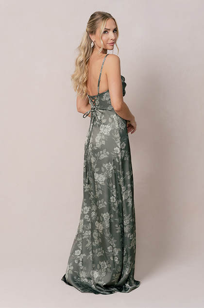 Model: Britt; Size: 4; Color: Olive Bouquet