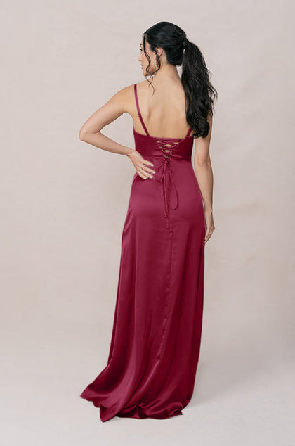 Ember Satin Dress | Made To Order | Berry