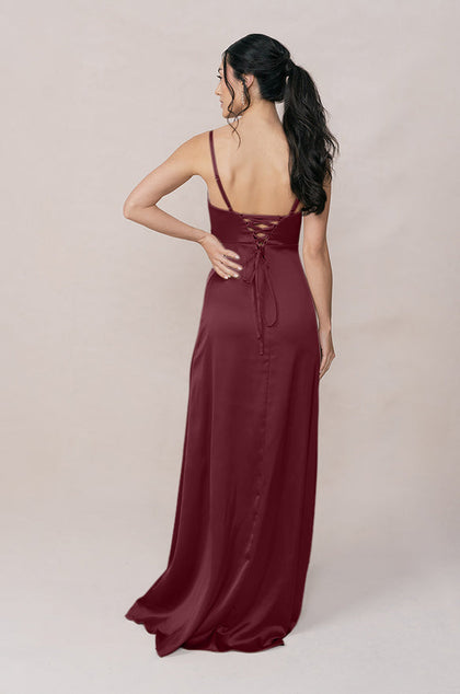 Ember Satin Dress | Made To Order | Cabernet