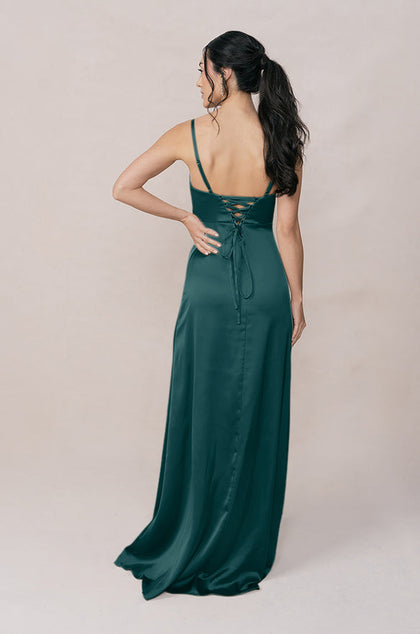 Ember Satin Dress | Made To Order | Classic Emerald