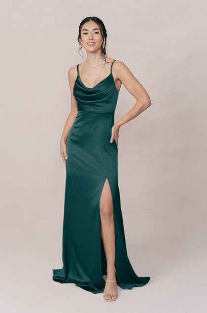 Ember Satin Dress | Made To Order | Classic Emerald