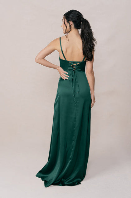 Ember Satin Dress | Made To Order | Emerald