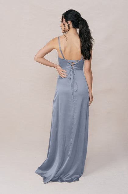 Ember Satin Dress | Made To Order | French Blue
