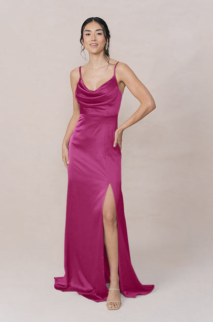 Ember Satin Dress | Made To Order | Fuchsia