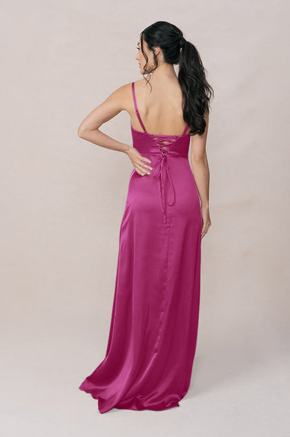 Ember Satin Dress | Made To Order | Fuchsia