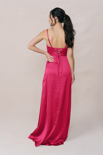 Ember Satin Dress | Made To Order | Hot Pink