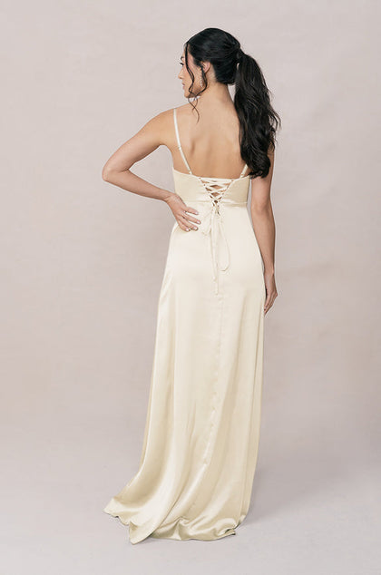 Ember Satin Dress | Made To Order | Yellow