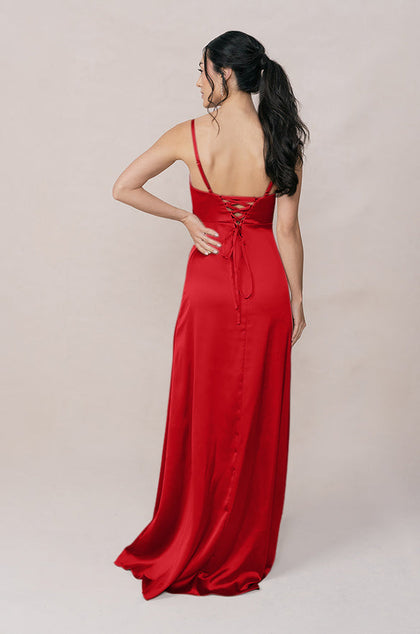 Ember Satin Dress | Made To Order | Poppy Red