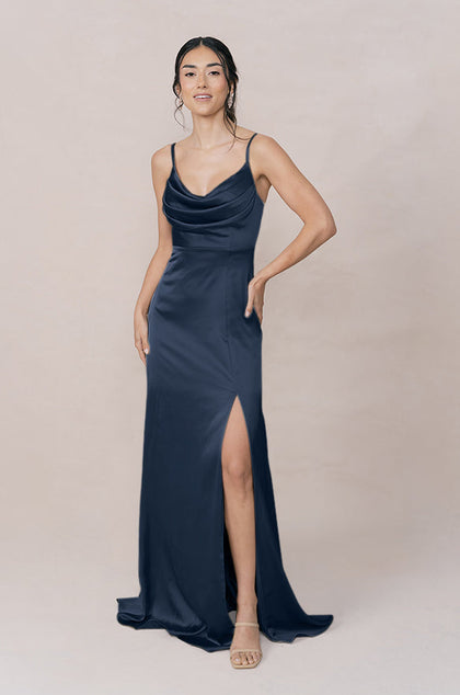 Ember Satin Dress | Made To Order | Romantic Blue