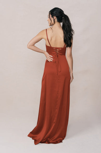 Ember Satin Dress | Made To Order | Rust