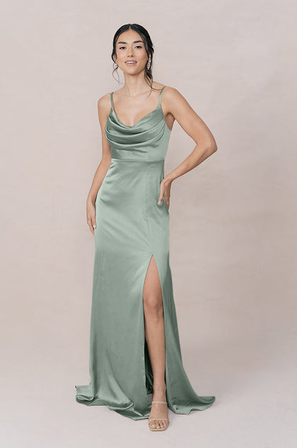 Ember Satin Dress | Made To Order | Sage