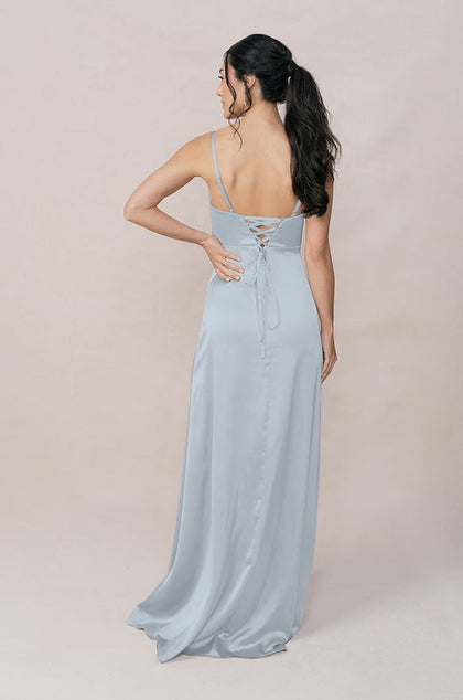 Ember Satin Dress | Made To Order | Sky Blue