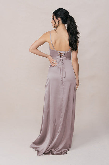 Ember Satin Dress | Made To Order | Taupe