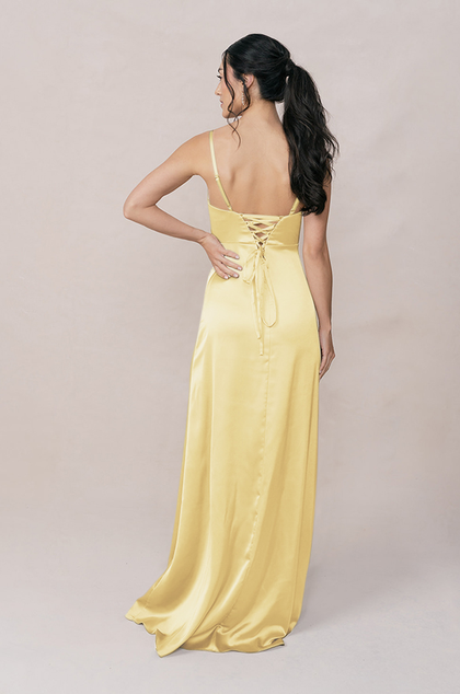 Ember Satin Dress | Made To Order | Yellow