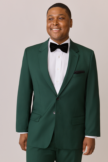 Model: Cashman; Size: Modern 46 Regular. Pictured with Black Velvet Bowtie & Black Chiffon Pocket Square