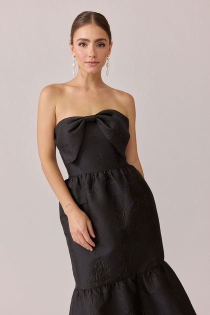 Esme Jacquard Dress | Made To Order | Black