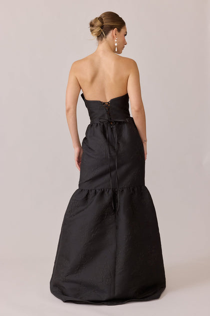 Esme Jacquard Dress | Made To Order | Black
