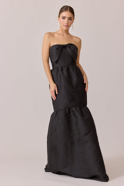 Esme Jacquard Dress | Made To Order | Black