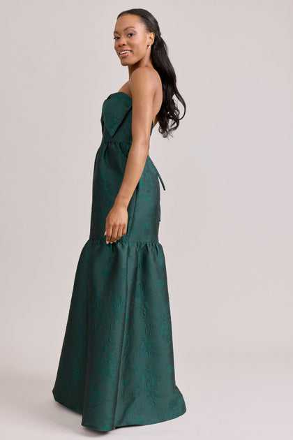 Esme Jacquard Dress | Made To Order | Classic Emerald